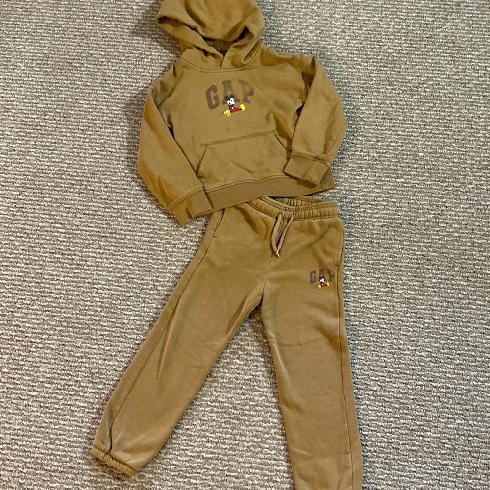 Gap x Disney Mickey Mouse matching set hoodie and joggers little boys size 5